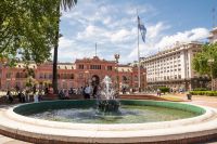 La Casa Rosada na Plaza de Mayo v Buenos Aires