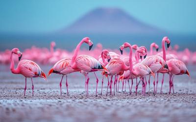 Plameňáci - jezero Natron | Tanzánie