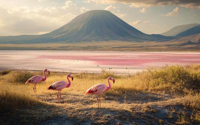 Ol Doinyo Lengai volcano over Lake Natron | Tanzánie