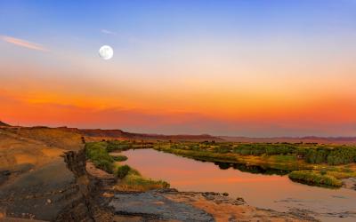 JAR | Orange River  poblíž přechodu Noordoewer