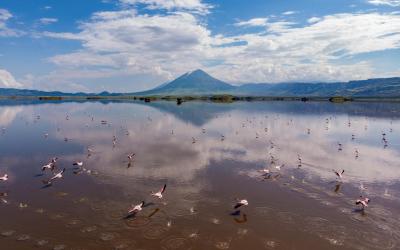 Ol Doinyo Lengai volcano over Lake Natron | Tanzánie